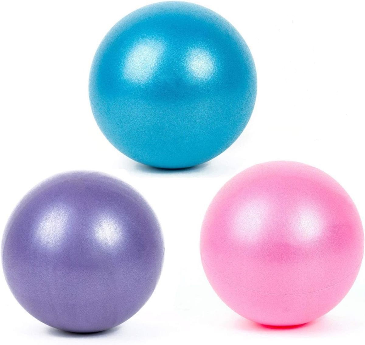 Balle de Yoga Résistante Ballon Gymnastique Fitness Diamètre 25cm Rose Bleu Violet