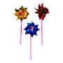 2 X Moulins à vent Hélice sur Bâton en Plastique 9 x 13,5 cm Jardin