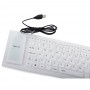 Clavier Silicone étanche Blanc USB Qwerty pour PC Ordinateur PS4 Universel