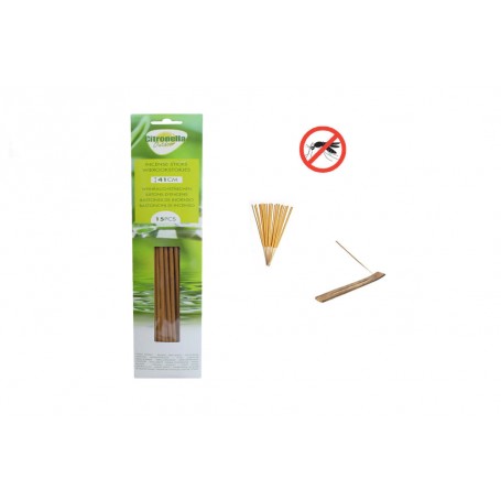 15 Bâtons d'Encens à la Citronnelle Senteur Parfum Répulsif Anti Moustique