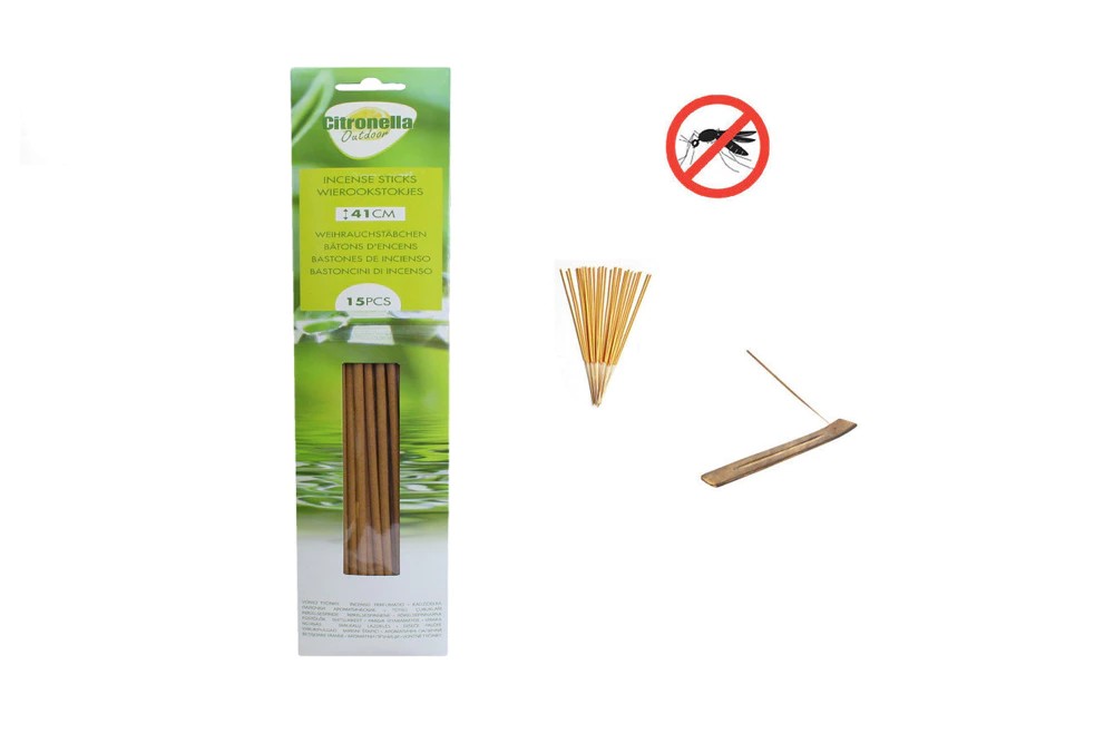 15 Bâtons d'Encens à la Citronnelle Senteur Parfum Répulsif Anti Moustique