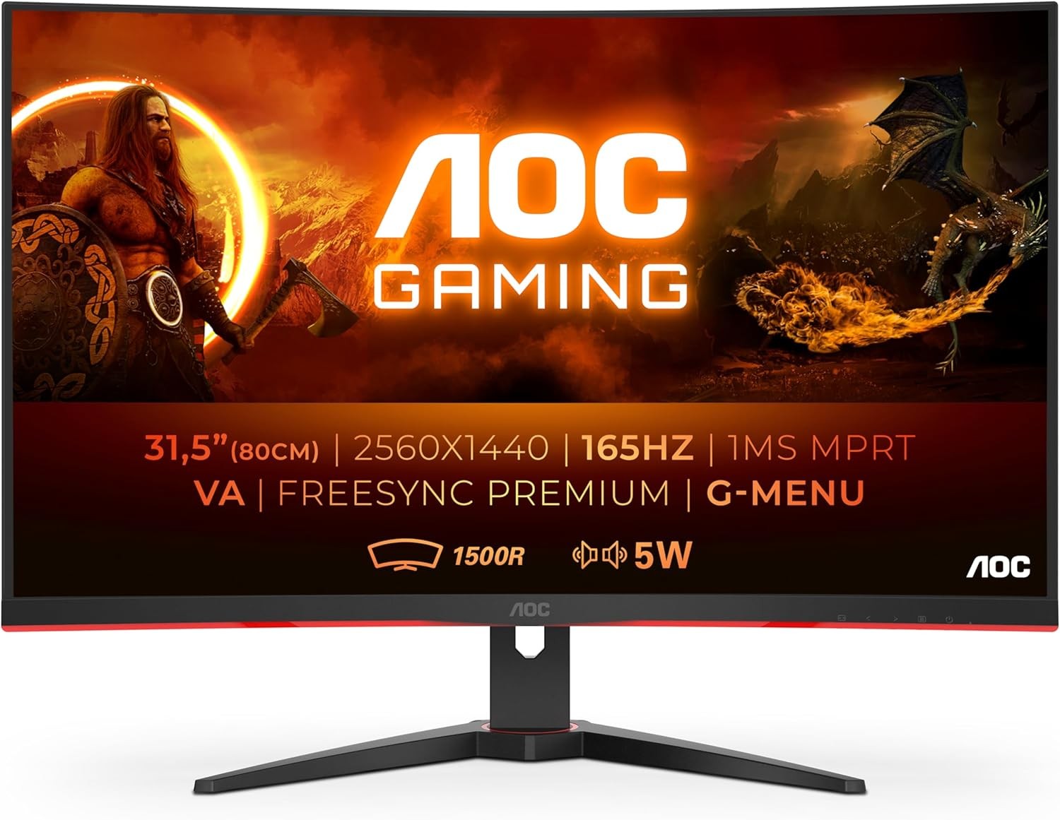 AOC Écran gaming incurvé CQ32G2SE 80 cm (31,5 pouces) (FHD, HDMI