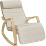 SONGMICS Fauteuil À Bascule, avec Accoudoirs en Bois, Chaise d’Allaitement, Repose-pieds RÉglable en 5 Positions