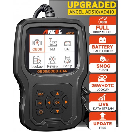 ANCEL AD530 Lecteur de Code OBD2 l'Outil d'Analyse Vérifier Le Voyant Moteur de Voiture Capteur O2 Scanner de systèmes