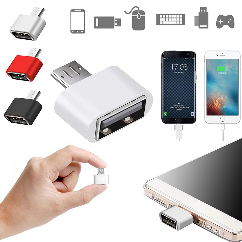 Adaptateur OTG Micro USB Coudé 90° Gauche Avec Alimentation - Pour Galaxy S3, S4, S5, Note, Tablettes