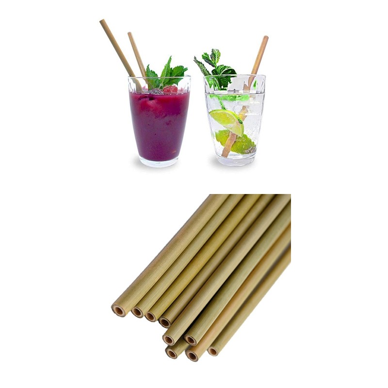 1x 3x 5x 10x pailles en bambou écologiques réutilisables Biodégradable 20cm 