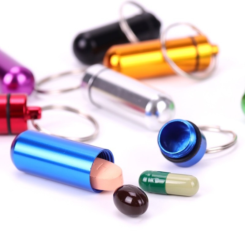 Mini Porte-clés Pilule En Laiton Massif - Pendentif Créatif Et étanche Pour Vos Médicaments
