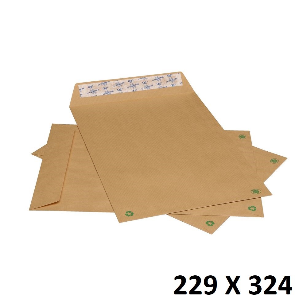 5X Enveloppe Kraft Courrier Auto-Adhésives Brun 229x324mm 22,9x32,4cm C4 A4