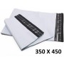 10X Enveloppe Plastique 350x450+40mm Adhésif Blanche Opaque Indéchirable 60u