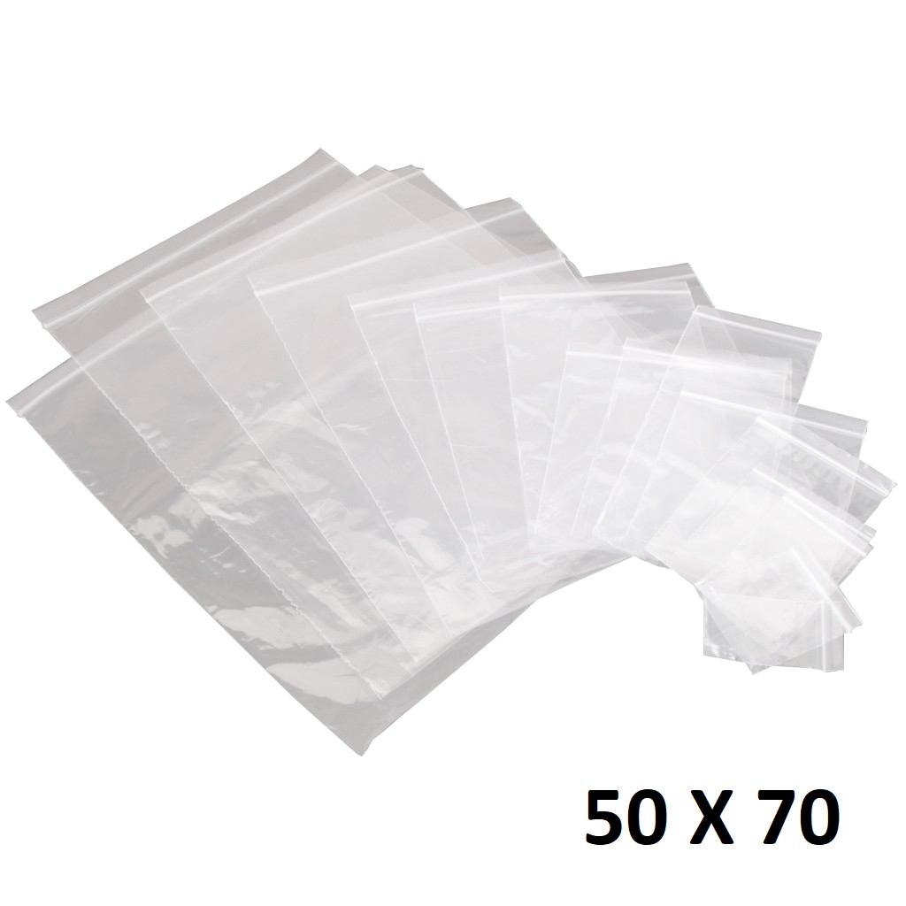 Lot 50X Sachet Zip Plastique 50x70mm 5x7cm Transparent Pochon Pochette 50u