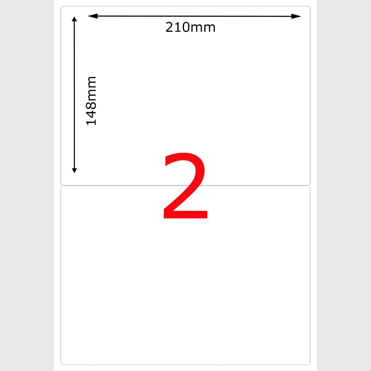 5X Feuille Autocollante Papier 10 étiquettes 210x148mm A5 soit 2 par Planche