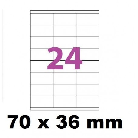 10X Feuille Autocollante Papier 240 étiquettes 70x36mm soit 24 par Planche