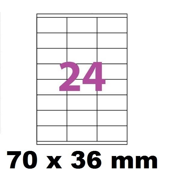 50X Feuille Autocollante Papier 1200 étiquettes 70x36mm soit 24 par Planche