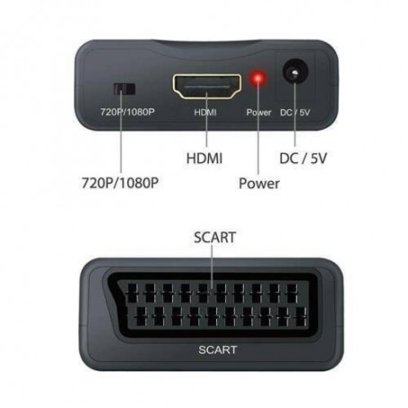 WNYINYY Adaptateur Convertisseur HDMI vers Péritel pour TV, Câble Péritel  HDMI 1080P HD HDMI Input to Scart Output Converter pour Télévision Blue-Ray  DVD : : High-Tech
