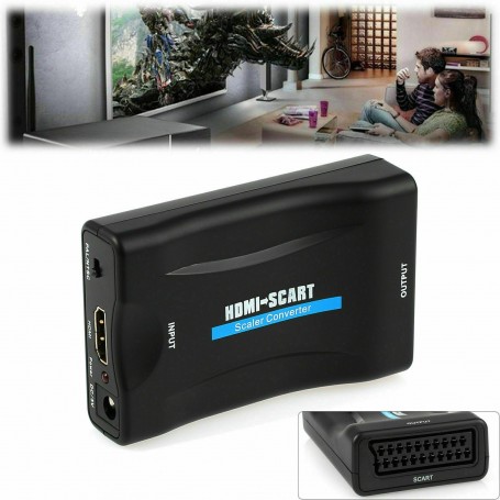 Adaptateur Convertisseur HDMI HD vers Péritel ( SCART ) TV Vidéo +