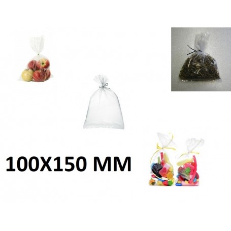500X Sachet Sac Plastique Alimentaire PEBD 100x150mm 10x15cm Transparent 50u