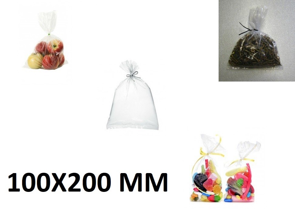 500X Sachet Sac Plastique Alimentaire PEBD 100x200mm 10x20cm Transparent 50u