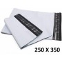 10X Enveloppe Plastique 250x350+40mm Adhésif Blanche Opaque Indéchirable 60u