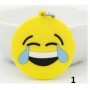 Porte clé Emoji Emoticone jaune 5cm avec chaîne et anneau pour clef