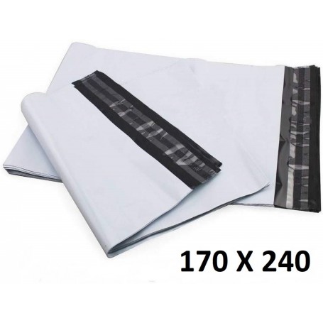 20X Enveloppe Plastique 170x240+40mm Adhésif Blanche Opaque Indéchirable 60u