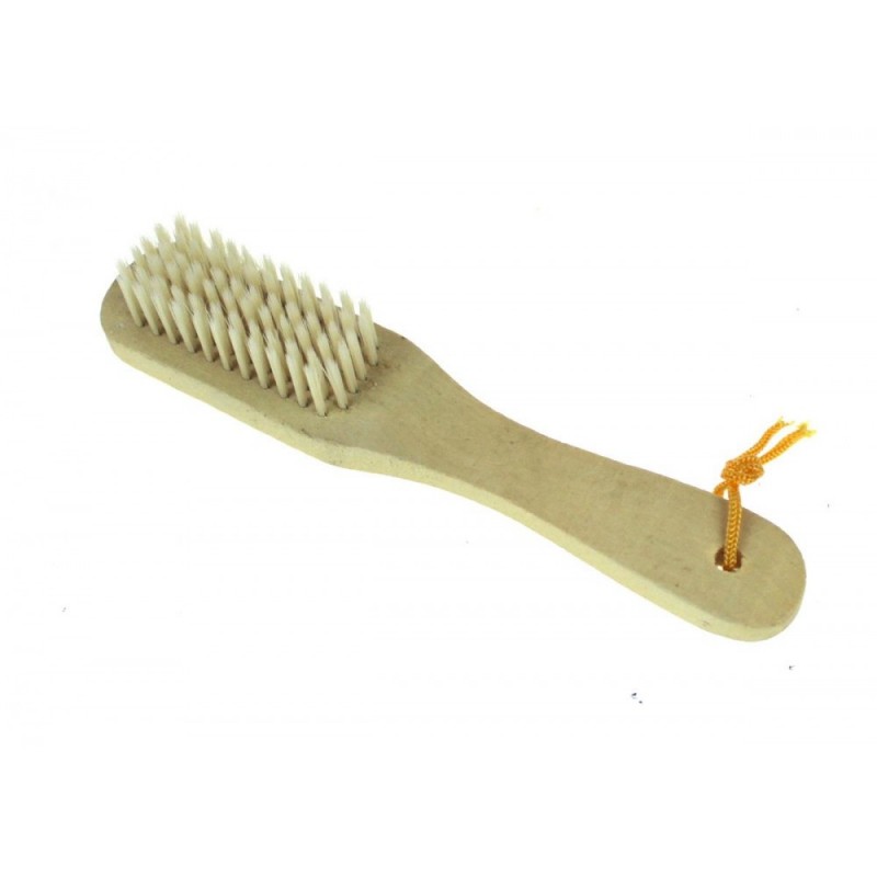 Ancienne Brosse à Chaussures En Bois Anglais – Poils Rigides, Outil D’époque