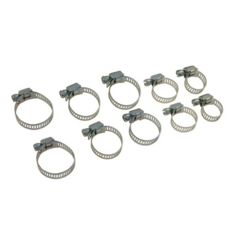 10 X Anneau Collier de Serrage en Métal Ajustable 8 à 27 mm avec Vis