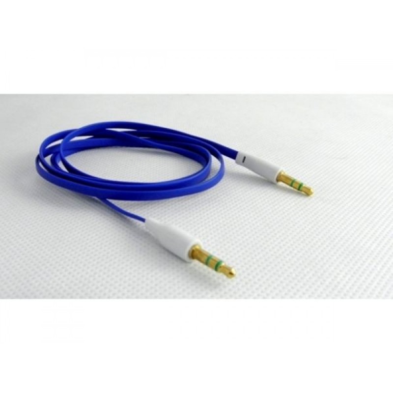 Câble Audio Mini Jack Male Male Hifi Stereo Plat 1 Mètre 2 Couleurs