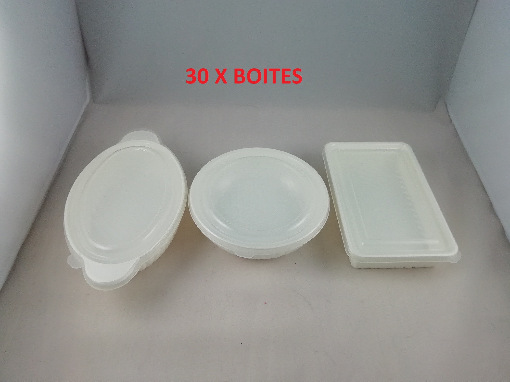 Gros Lot 30X Boîtes Micro-ondes Boite Plastique Micro-Ondable 0,65 à 0,75L