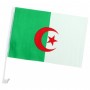 Drapeau Algérien étendard Algérie 45 x 30 cm Djazair + Support pour Voiture