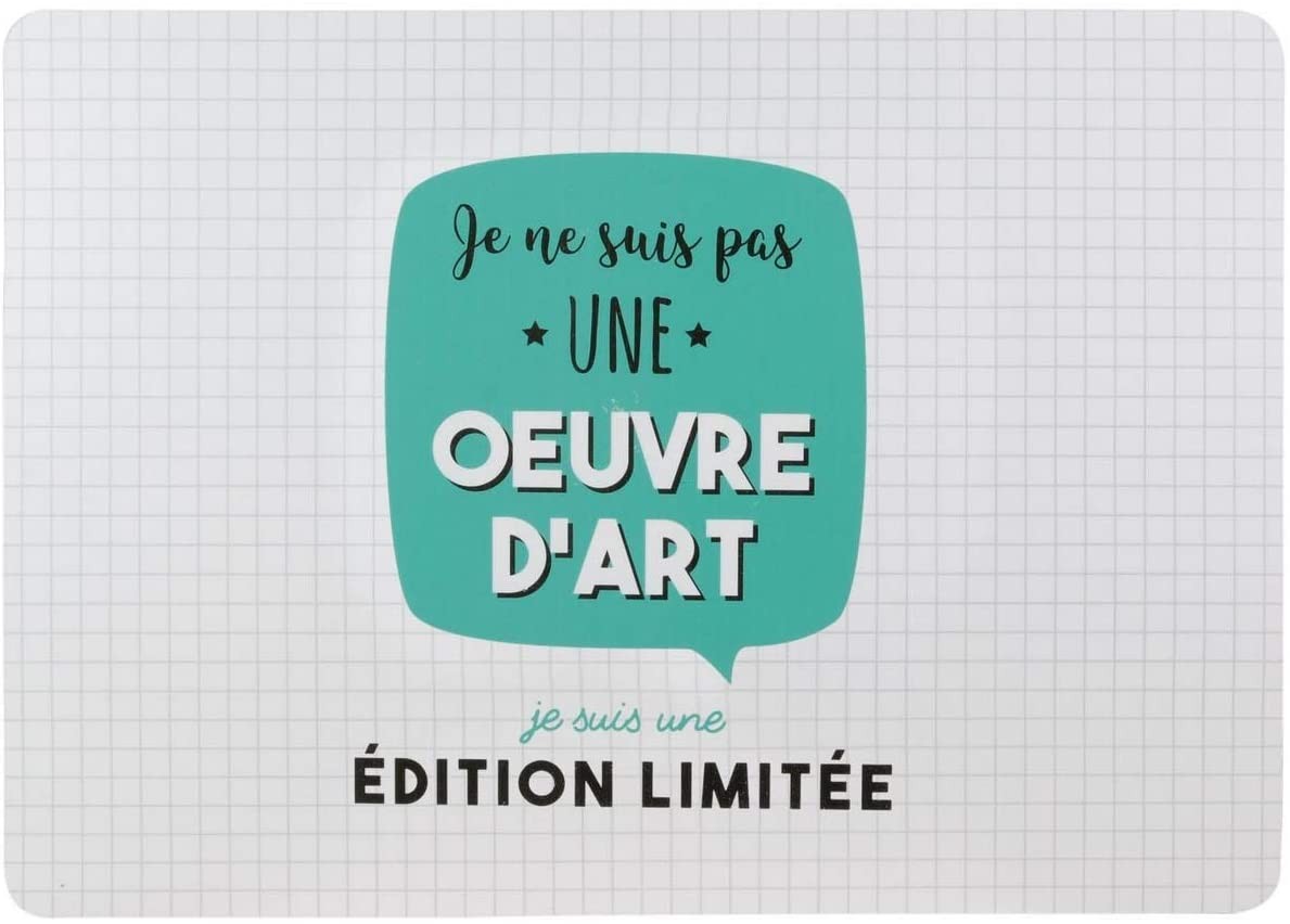 Set de Table Rigolo " Je ne suis pas une oeuvre d'art ... " Plastique 30 x 42 cm