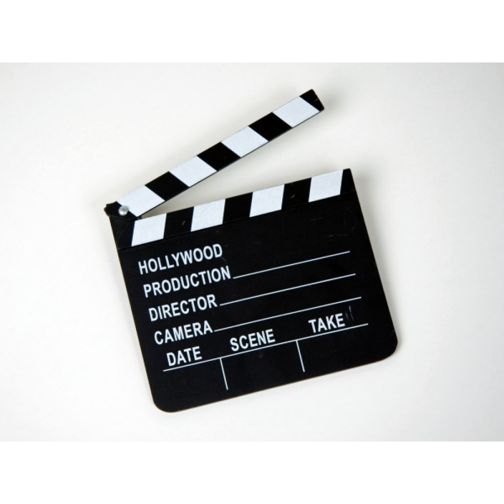 Clap de Metteur en Scène Volet de Film Action Coupez Hollywood 18 x 20 cm