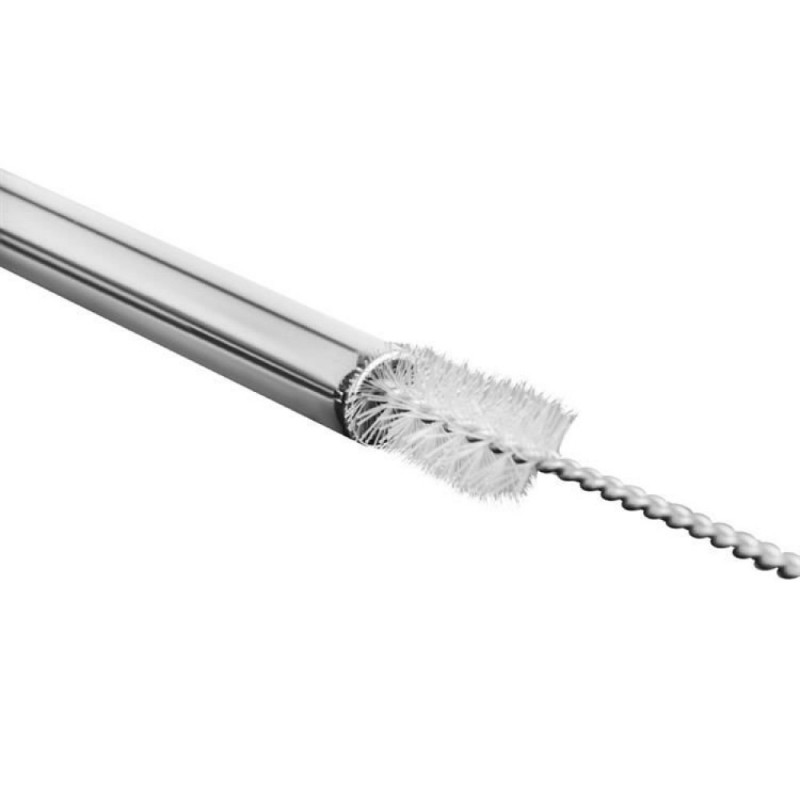 Lot De 10 Pailles Réutilisables En Acier Inoxydable 20 Cm + Brosse De Nettoyage - Pour Boissons Chaudes/froides