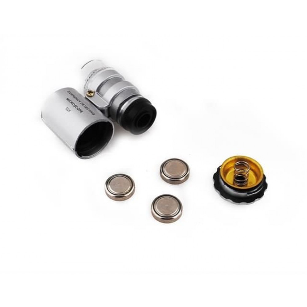 Mini Microscope de Poche X60 avec LED Bijoux Montre Billet Monnaie Joaillerie