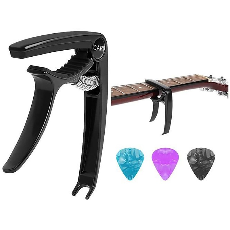 Capodastre Guitare à Déclenchement Rapide - En Alliage Métal, Noir - Pour Guitare Acoustique Et électrique