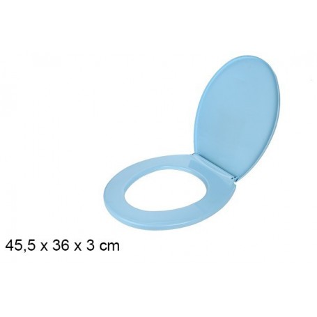 Lunettes Abattant WC Bleu Uni 45,5 x 36 cm Tout Confort en Plastique + Fixation