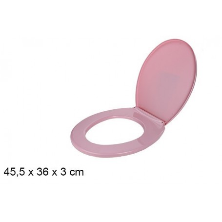 Lunettes Abattant WC Rose Uni 45,5 x 36 cm Tout Confort en Plastique + Fixation