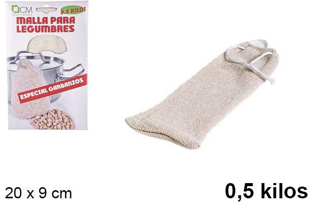 Sac de Rangement en Maille Réutilisable Légumes Oignons Ail Noix Noisettes 0,5KG