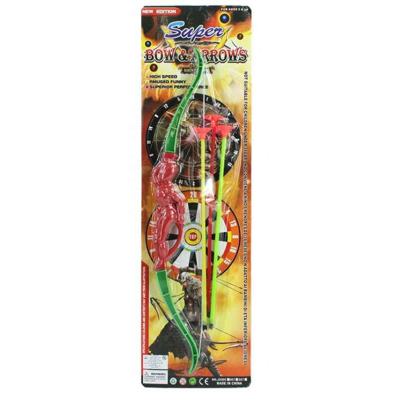 Set Tir à L'arc Sécurité Enfant (arc 66 Cm, 3 Flèches Ventouse, étui) - Jeu Extérieur | Rakuten