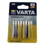 4 Piles AA LR6 R6 VARTA Superlife 1,5V Zinc Carbon Batterie Longue Durée