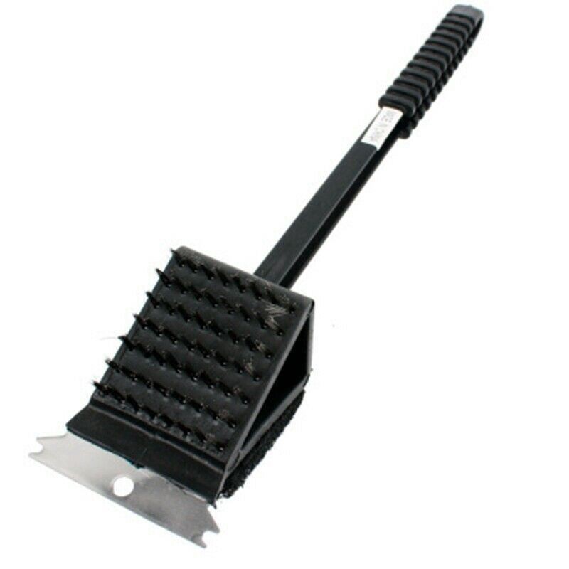 Brosse Et Grattoir Pour Barbecue - Poils Acier Inoxydable, Manche Bois 38 Cm, Sans Rayures (pour Tous Grills) - 3