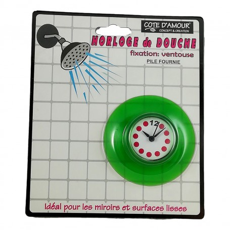 Horloge Etanche Waterproof À Ventouse Salle De Bain Douche 4 couleurs