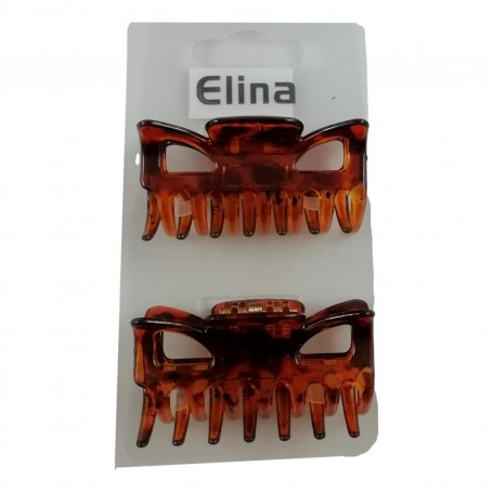 2 Grosses Pinces à Cheveux Maintien en Plastique 6 x 3 cm Noires ou Marron