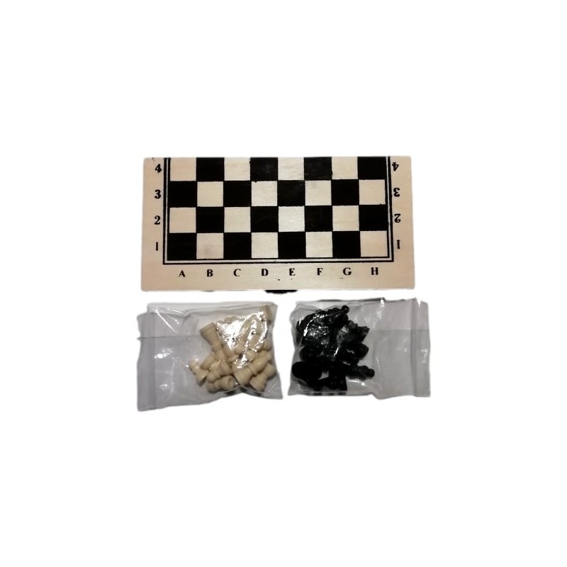 Jeu D'échecs De Voyage Rond – Fait Main En Bois Marqueterie – Pions Pics Inclus