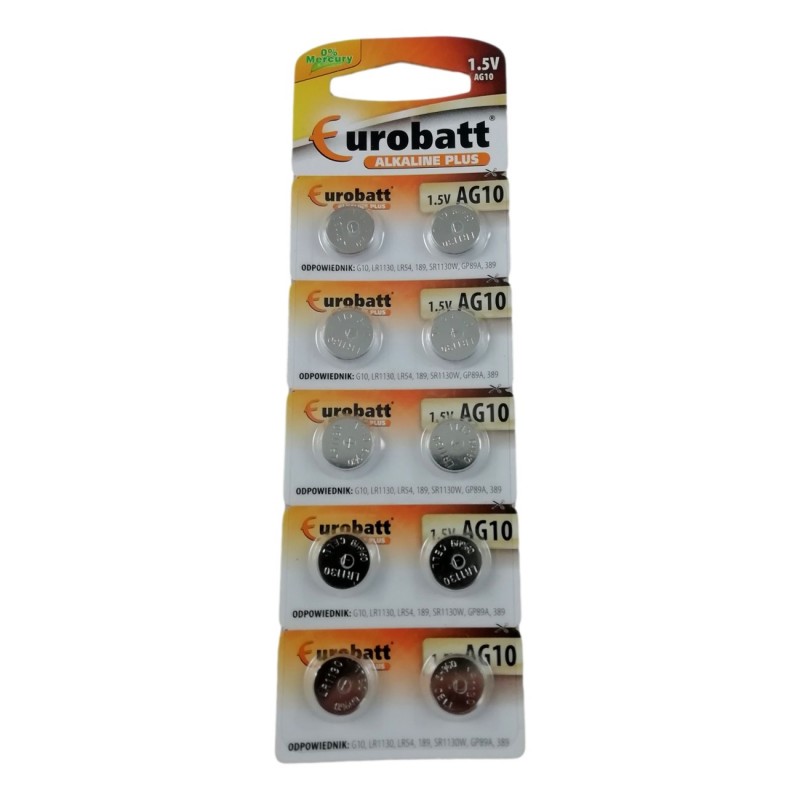 2x 5x 10x Pile Bouton AG10 1,5V Alkaline + 0 Mercure G10 LR1130 LR54 SR1130W