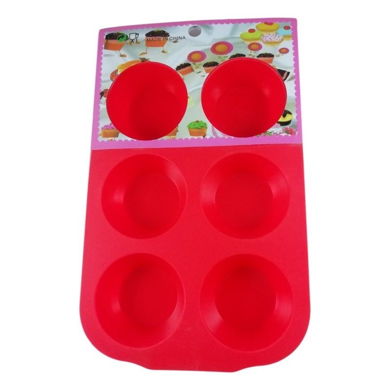 Moule à Muffins Silicone 12 Cavités Avana Anti-adhésif Sans BPA Rouge