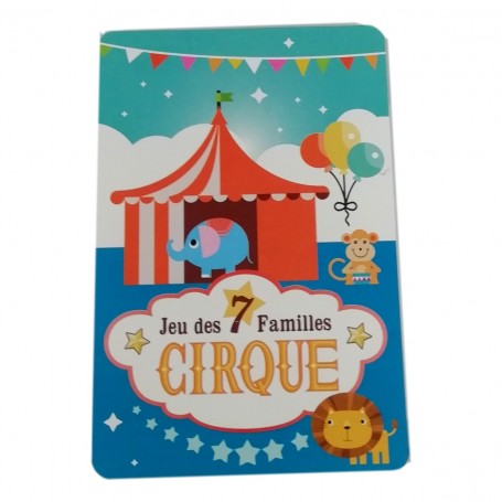 Jeu de 7 Familles Familial Thème Cirque Jeux de Cartes de Société