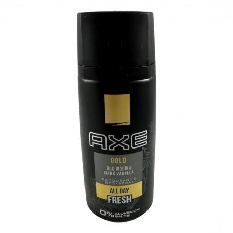 Axe Déodorant Homme Spray Fresh Gold Bois et Vanille 150ml 0% Aluminium