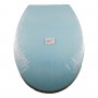 Lunettes Abattant WC Bleu Uni 45,5 x 36 cm Tout Confort en Plastique + Fixation