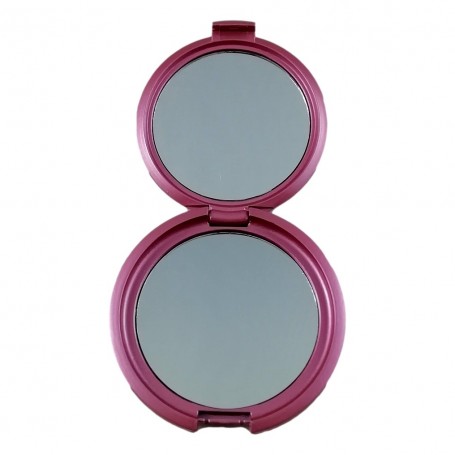 Miroir de Poche Double Rond 7,5 cm avec Clapet 3 Couleurs Rouge Bleu Argent