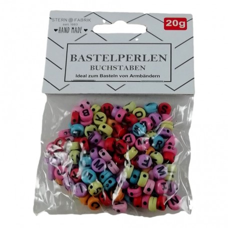Sachet 160 Perles Lettres Artisanales Lettre Alphabet A à Z Blanc ou Multicolore